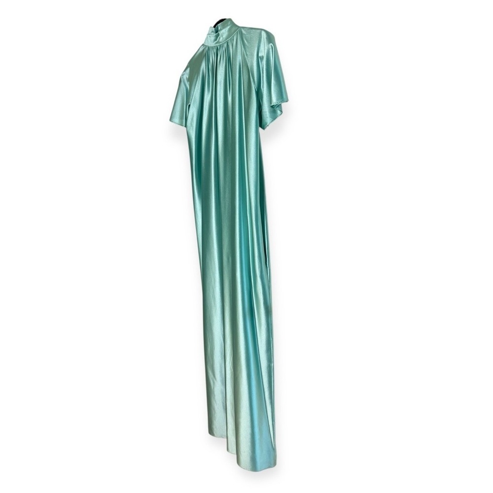 Vintage Long‎ Nightgown "Circa 2000" Color Aqua Sz Small USA Sexy Elegant Gown - Picture 5 of 8